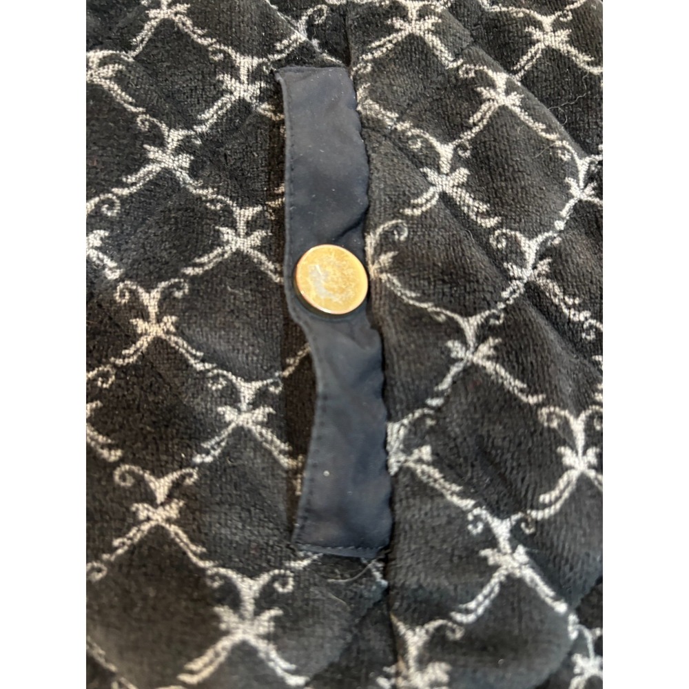 Charter Club Black Velour quilted vest sleeveless pockets womens' petite Small - Picture 9 of 10